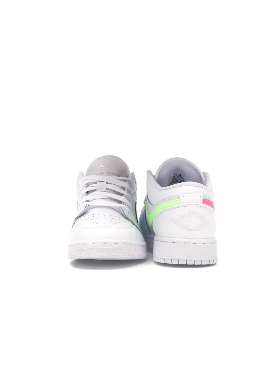 Детские кроссовки для мальчиков и девочек низкие Jordan 1 Low — изображение 4 из 4, белый/белый/неоновый