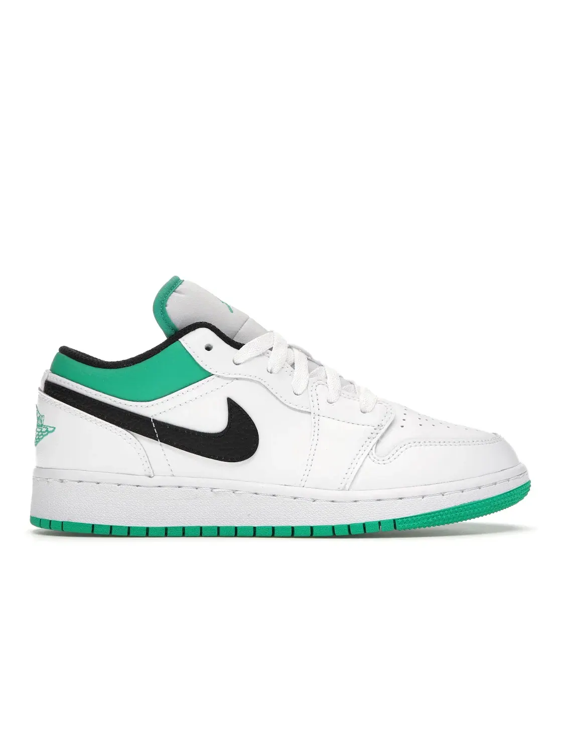 Детские кроссовки с кожаным верхом Jordan 1 Low Jordan — изображение 1 из 4, белый/зеленый-черный