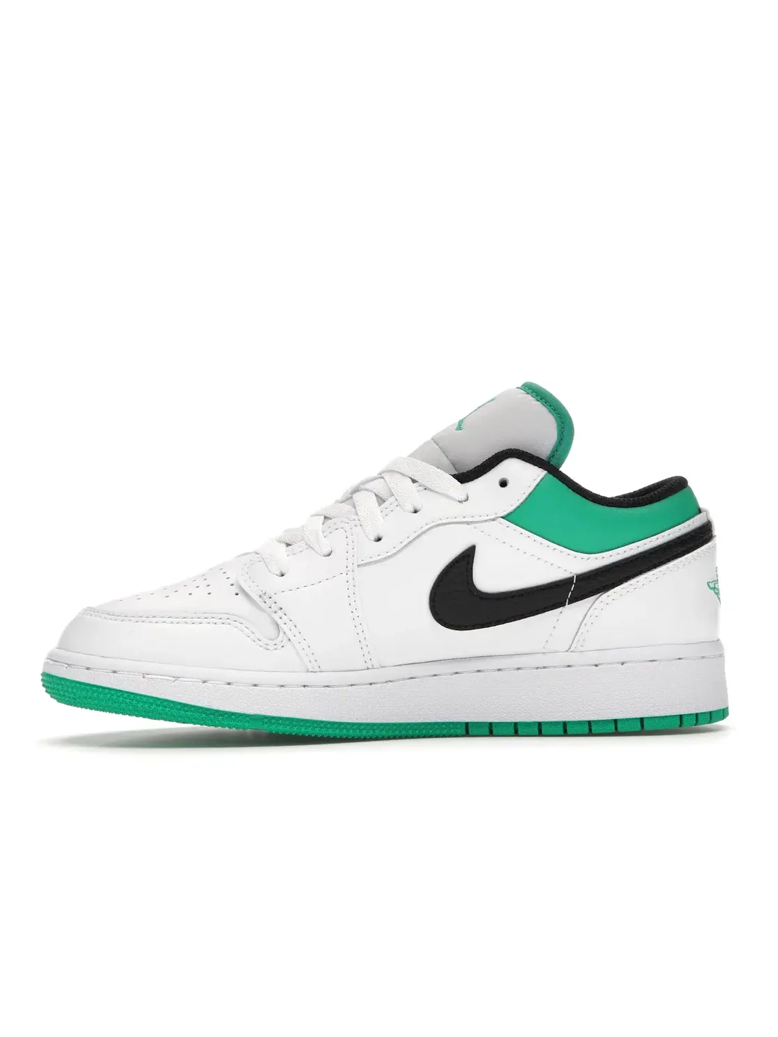 Детские кроссовки с кожаным верхом Jordan 1 Low Jordan — изображение 3 из 4, белый/зеленый-черный