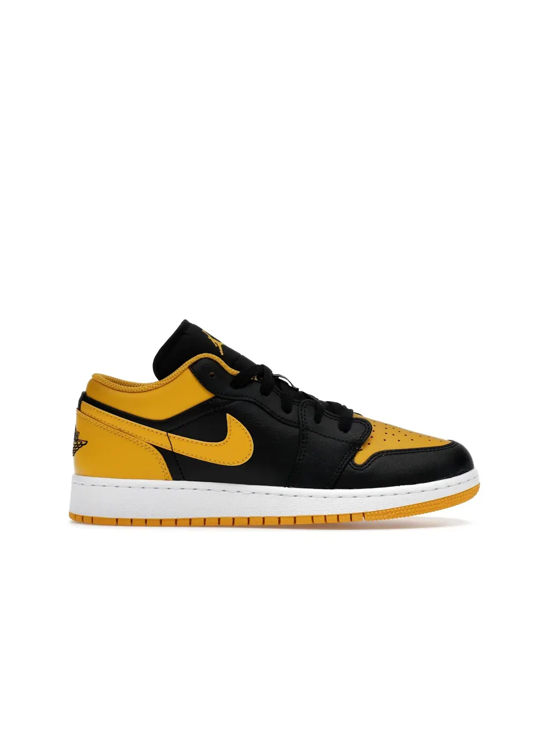 Детские кроссовки Lifestyle с контрастными акцентами Jordan 1 Low — изображение 1 из 4, черный/желтый/белый