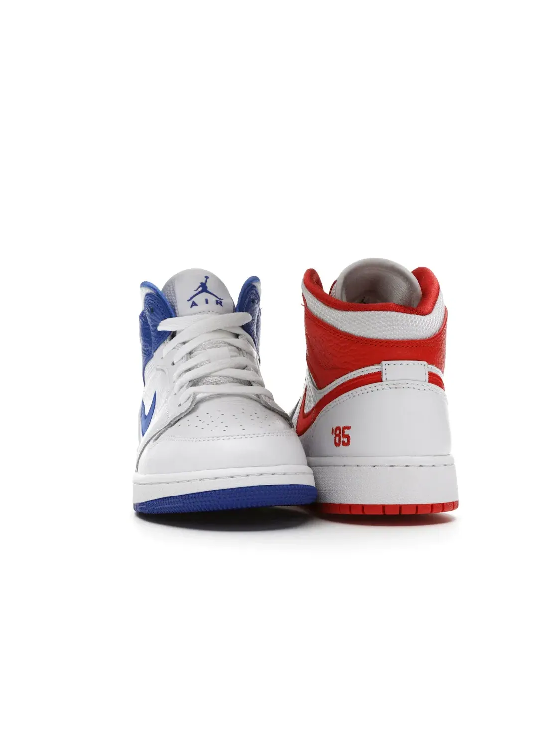 Детские кроссовки для мальчиков с кожаным верхом Jordan 1 Mid Jordan — изображение 2 из 4, белый/мульти--красный