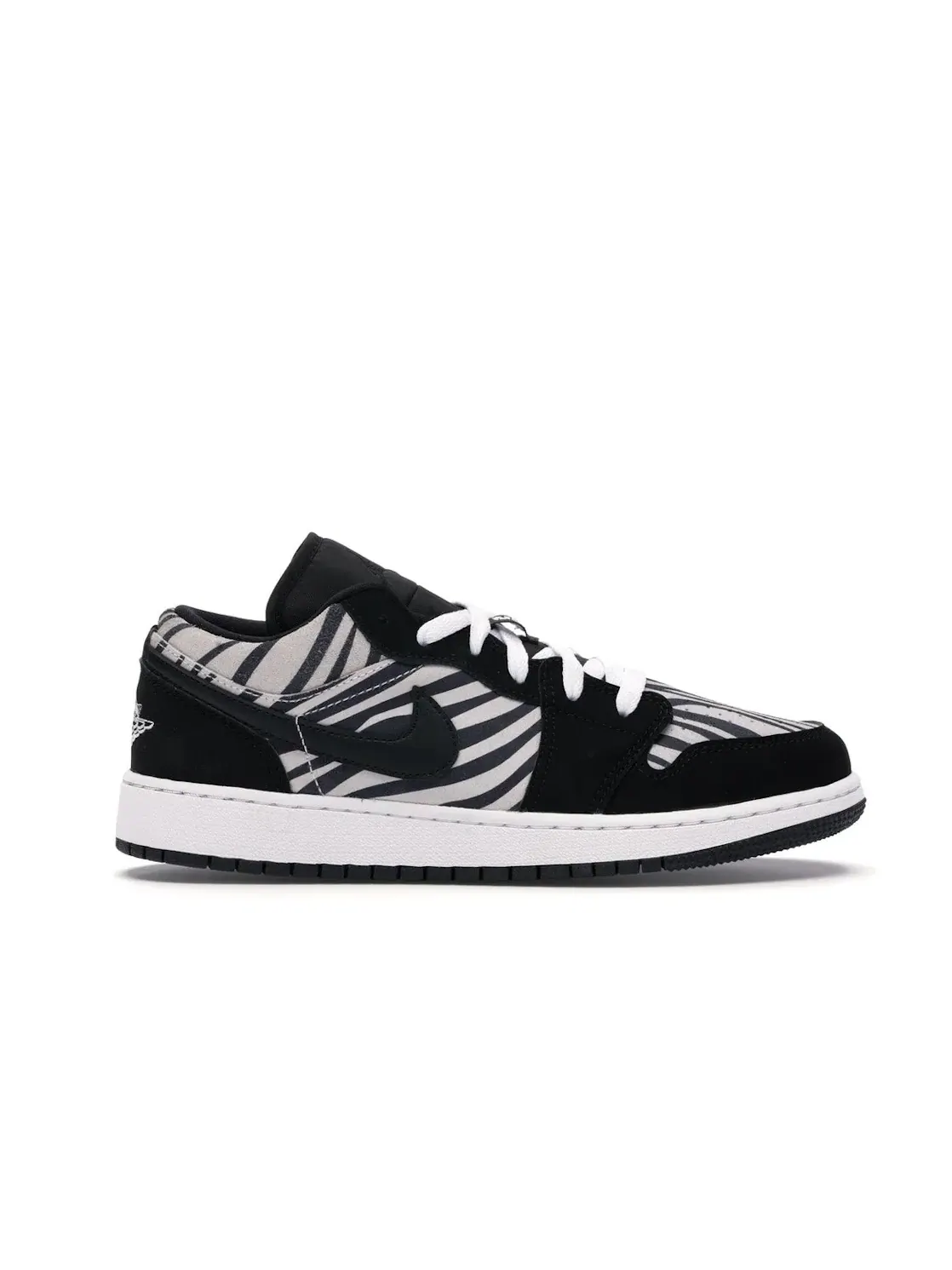 Детские кроссовки с принтом Jordan 1 Low Zebra — изображение 1 из 4, черный/белый