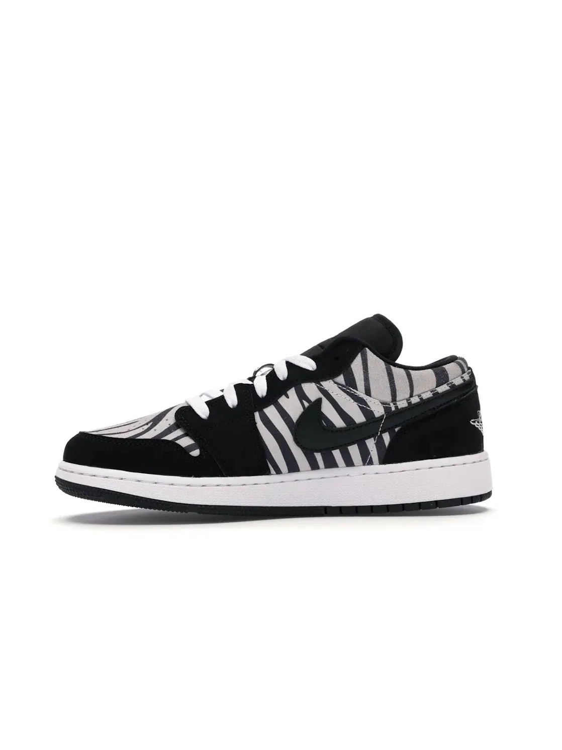 Детские кроссовки с принтом Jordan 1 Low Zebra — изображение 3 из 4, черный/белый