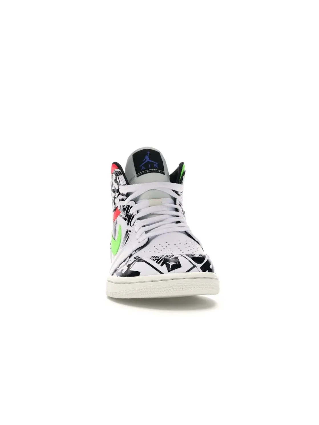 Мужские кроссовки с принтом Jordan 1 Mid All Over Logos Jordan — изображение 2 из 4, белый/синий-черный