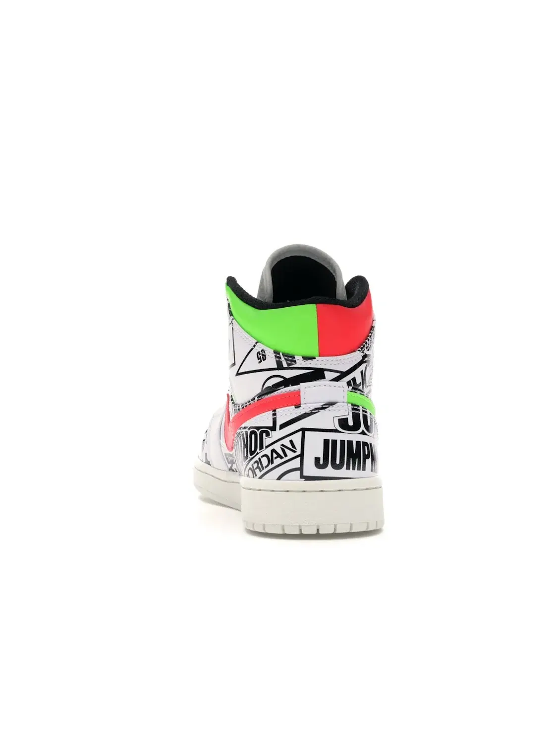 Мужские кроссовки с принтом Jordan 1 Mid All Over Logos Jordan — изображение 4 из 4, белый/синий-черный