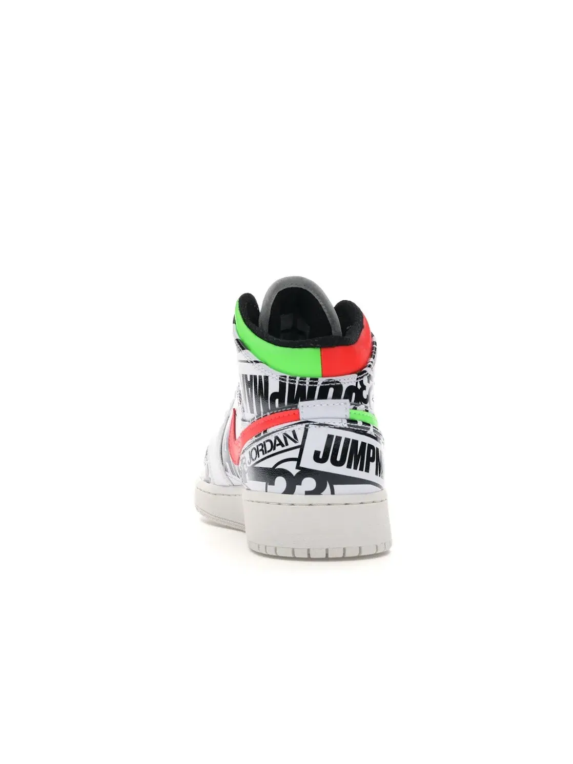 Детские кроссовки с принтом Jordan 1 Mid All Over Logos Jordan — изображение 4 из 4, белый/синий-черный