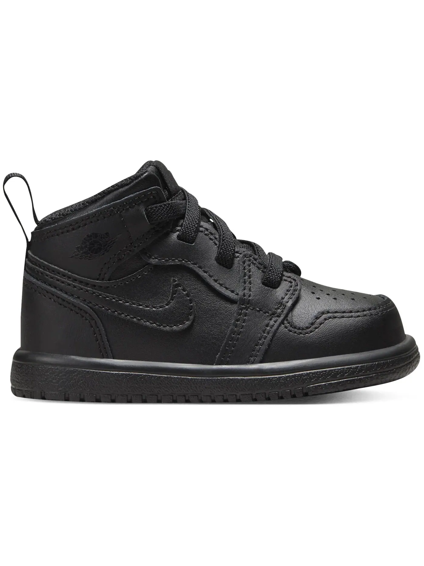 Детские кроссовки для мальчиков кожаные Jordan 1 Mid ALT Jordan — изображение 1 из 1, черный/черный/черный