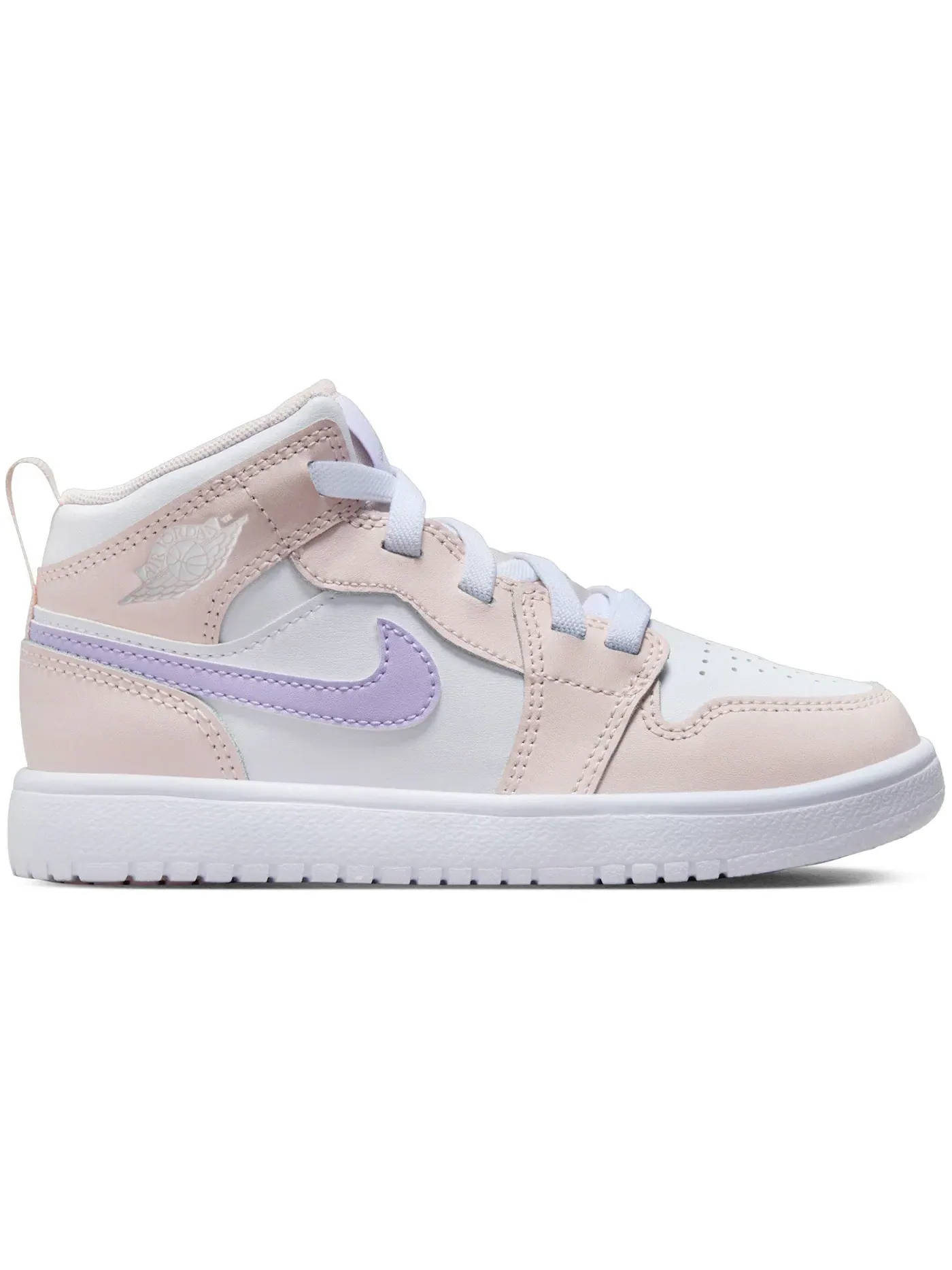 Детские кроссовки Lifestyle с принтом Jordan 1 Mid ALT Jordan — изображение 1 из 1, розовый белый фиолетовый