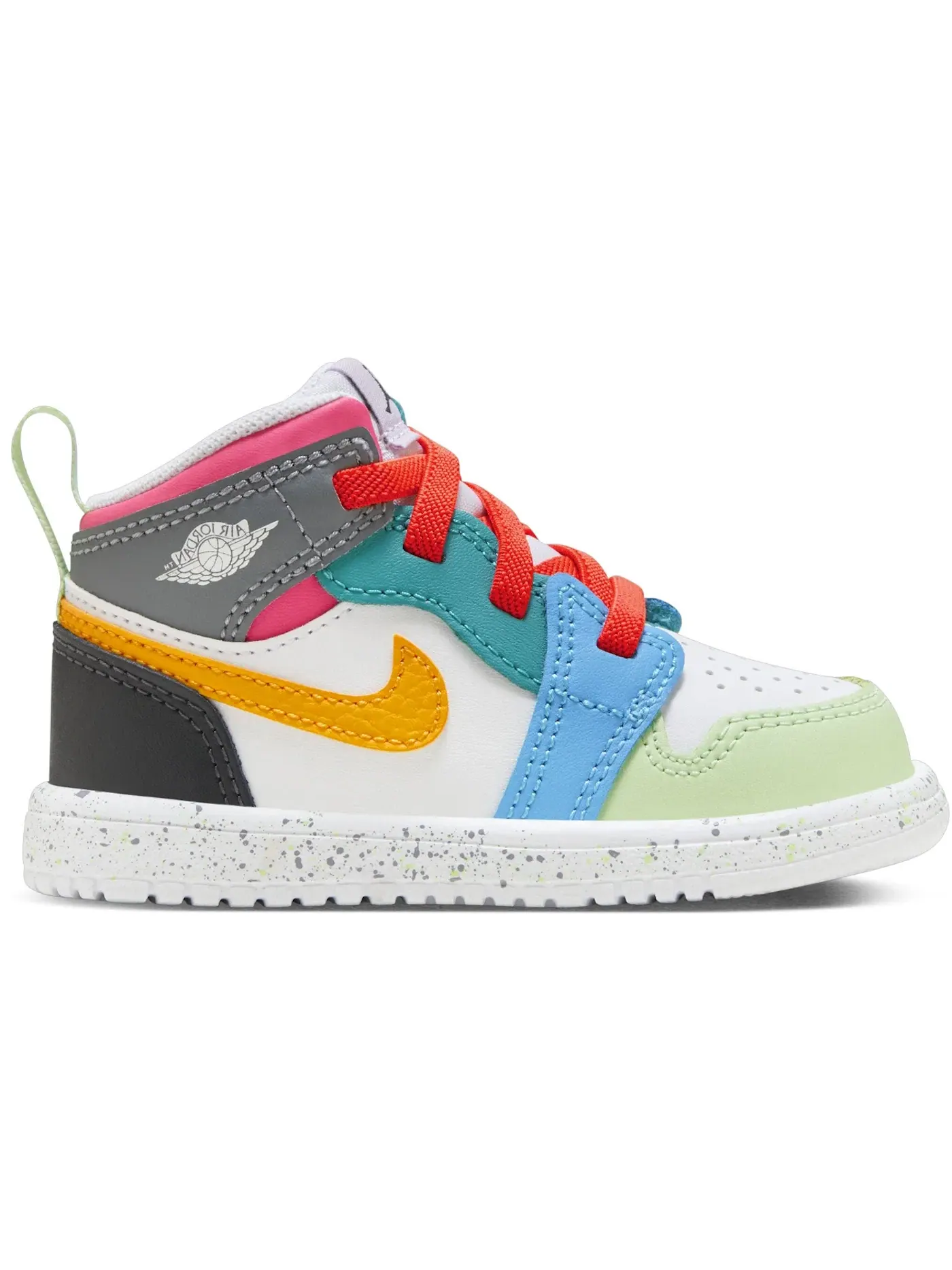 Детские кроссовки Lifestyle с высоким берцем Jordan 1 Mid ALT SE Jordan — изображение 1 из 1, белый/темный/розовый