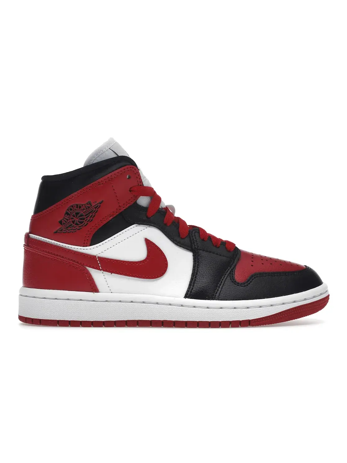 Женские кроссовки с кожаным верхом Jordan 1 Mid — изображение 1 из 4, белый/красный/черный
