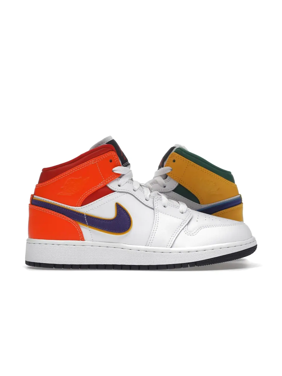 Детские кроссовки с разноцветными акцентами Jordan 1 Mid Alternate Multi-Color Jordan — изображение 1 из 4, белый/фиолетовый