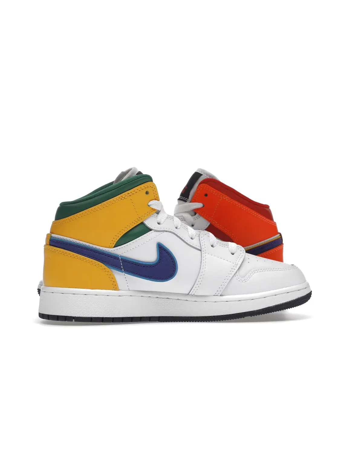 Детские кроссовки с разноцветными акцентами Jordan 1 Mid Alternate Multi-Color Jordan — изображение 3 из 4, белый/фиолетовый