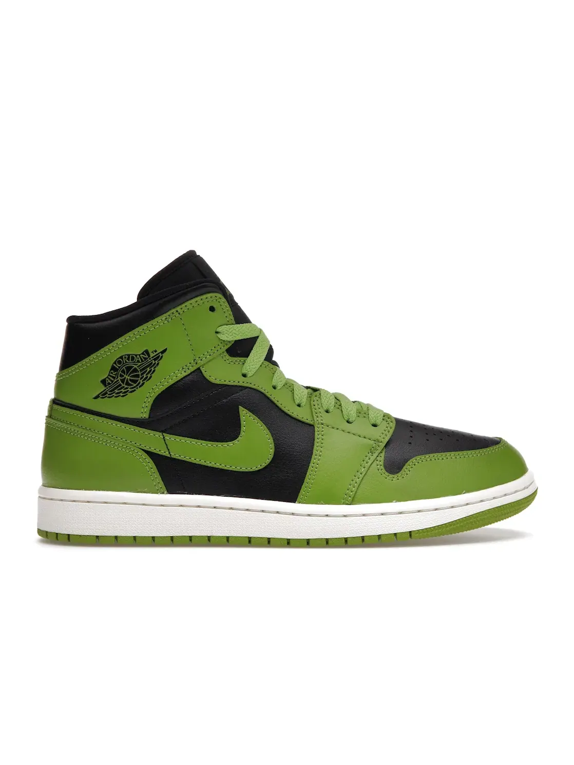 Женские кроссовки с кожаным верхом Jordan 1 Mid — изображение 1 из 4, черный//зеленый