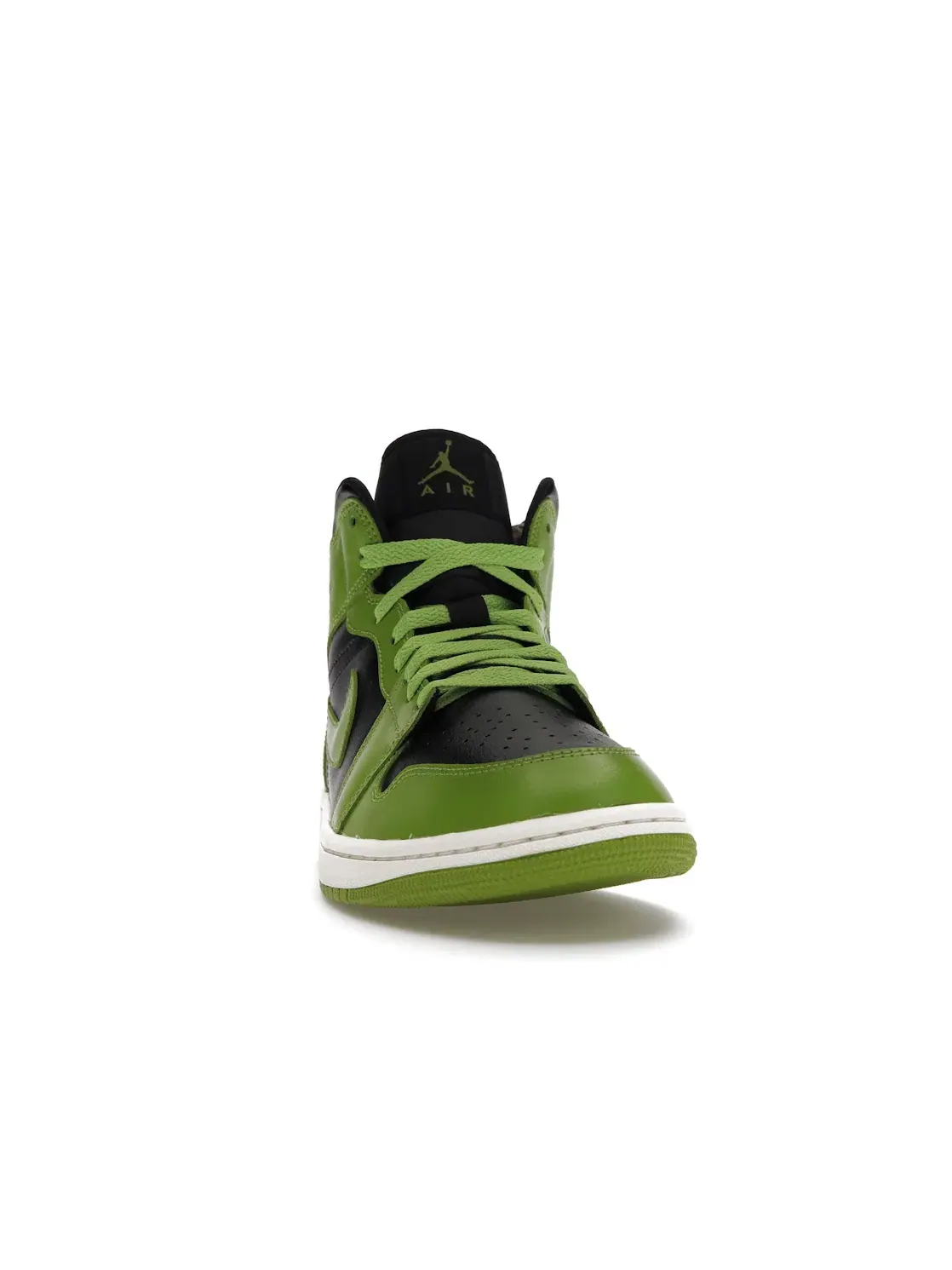 Женские кроссовки с кожаным верхом Jordan 1 Mid — изображение 2 из 4, черный//зеленый