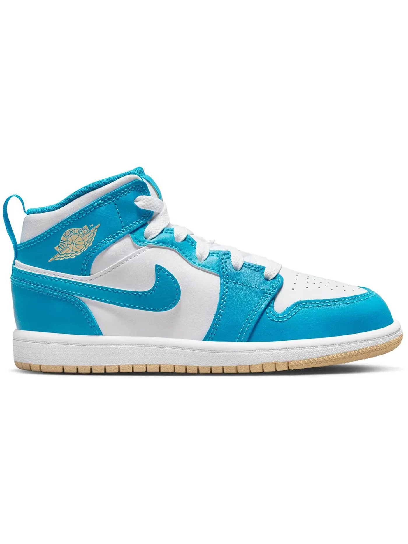 Детские кроссовки Lifestyle Jordan 1 Mid Aquatone Jordan — изображение 1 из 1, белый/золотистый