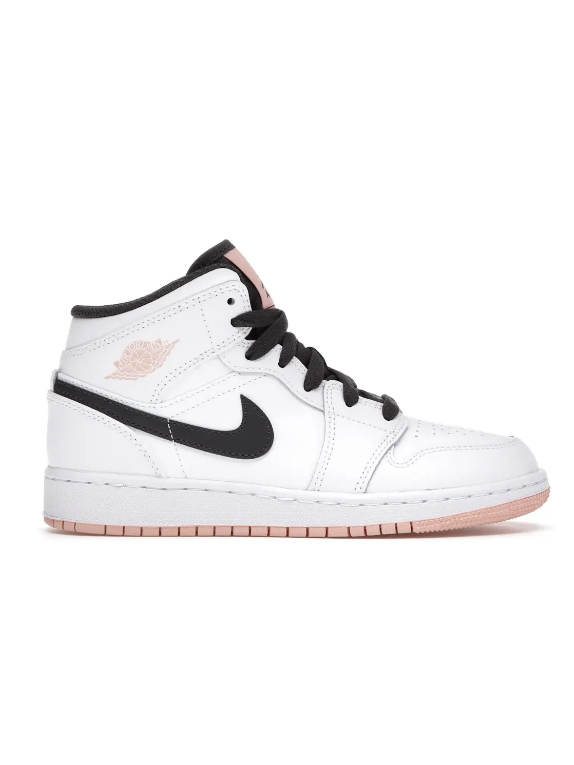 Детские кроссовки с перфорированным носком Jordan 1 Mid Jordan — изображение 1 из 4, белый/-оранжевый