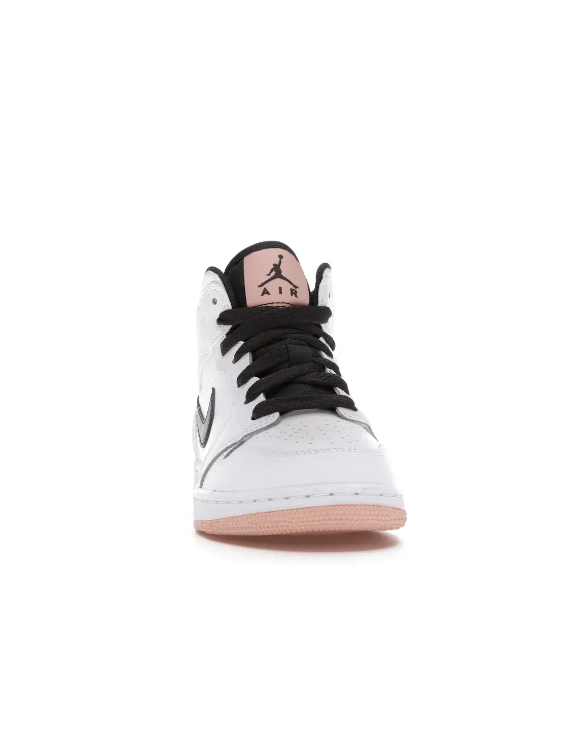 Детские кроссовки с перфорированным носком Jordan 1 Mid Jordan — изображение 2 из 4, белый/-оранжевый