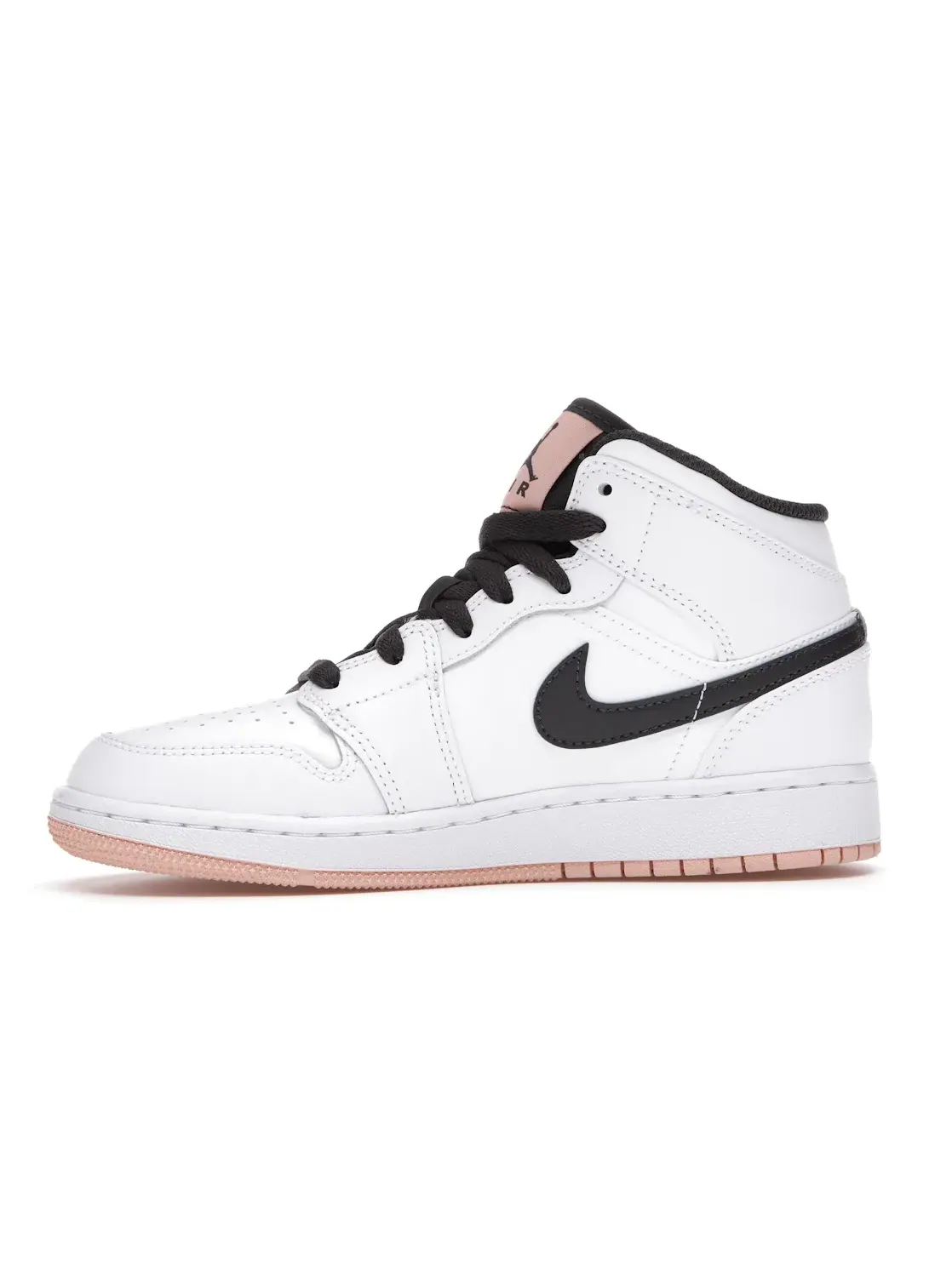 Детские кроссовки с перфорированным носком Jordan 1 Mid Jordan — изображение 3 из 4, белый/-оранжевый