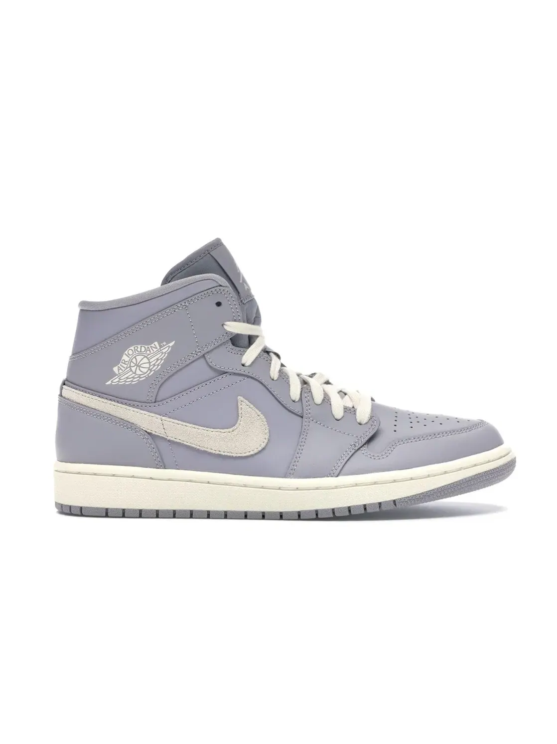 Женские кроссовки с перфорированным носком Jordan 1 Mid Atmosphere Grey Pale Ivory — изображение 1 из 4