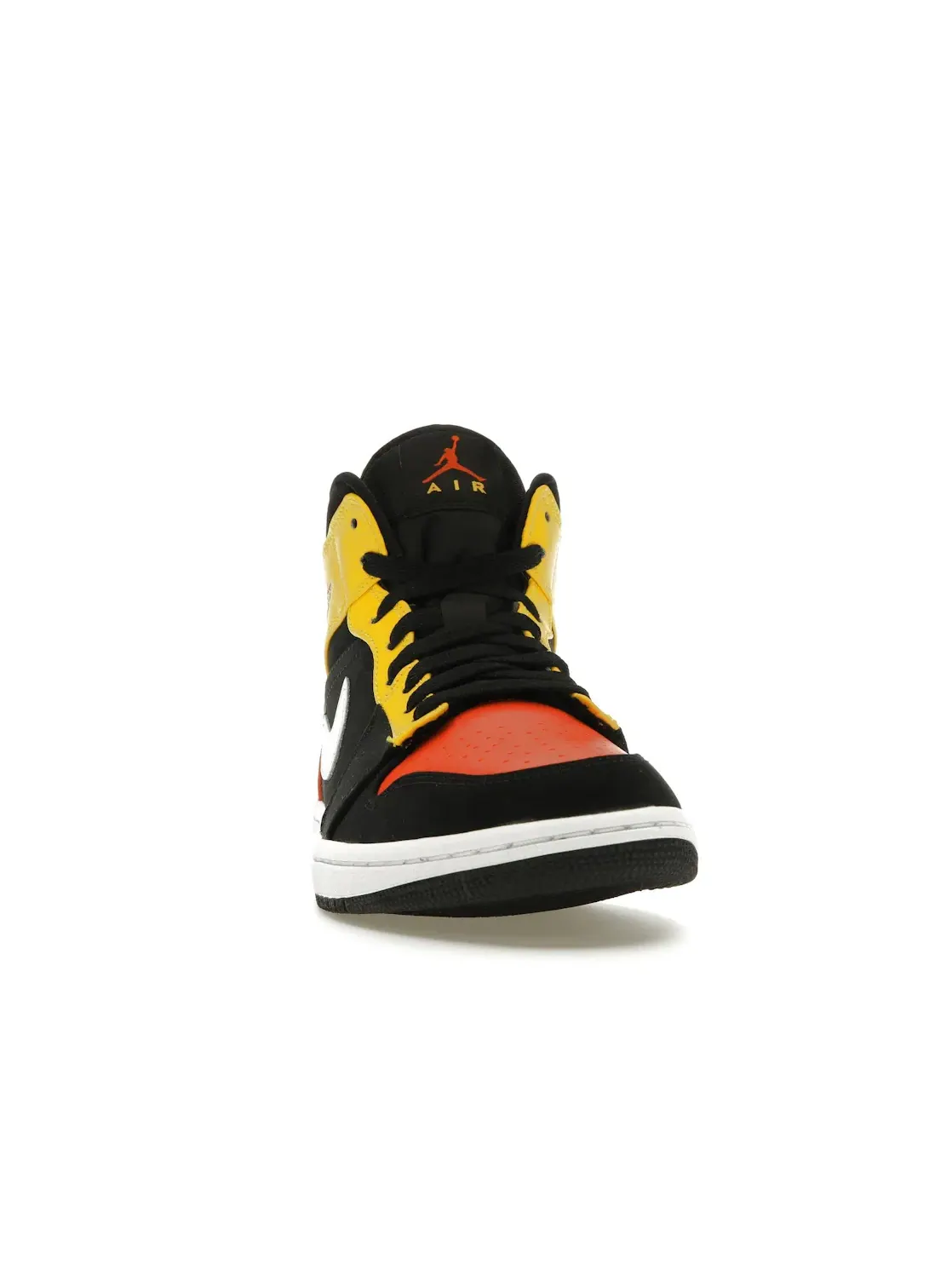 Мужские кроссовки с замшевой отделкой Jordan 1 Mid Jordan — изображение 2 из 4, черный белый оранжевый