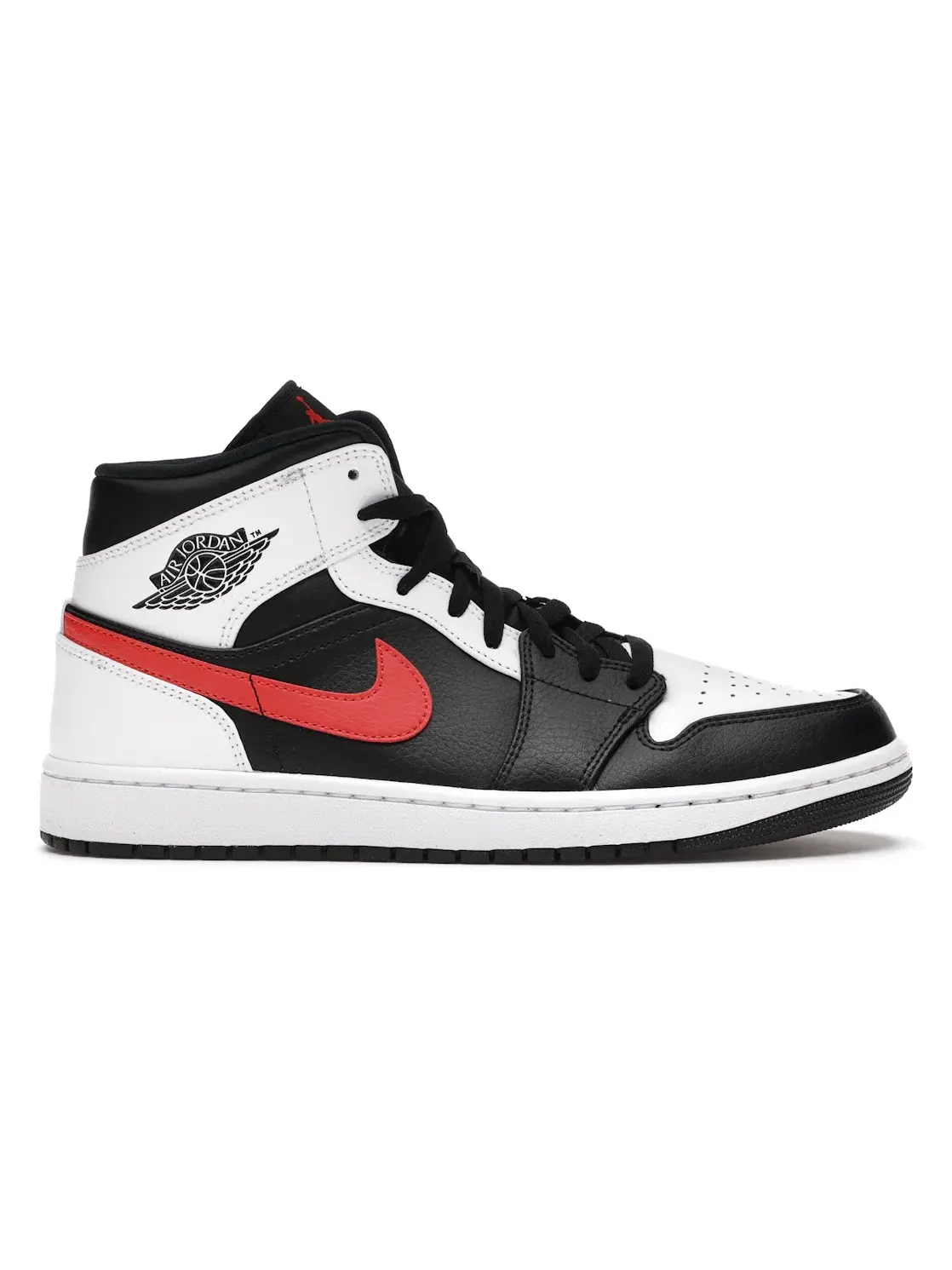 Мужские кроссовки с кожаным верхом Jordan 1 Mid Jordan — изображение 1 из 4, черный/красный-белый