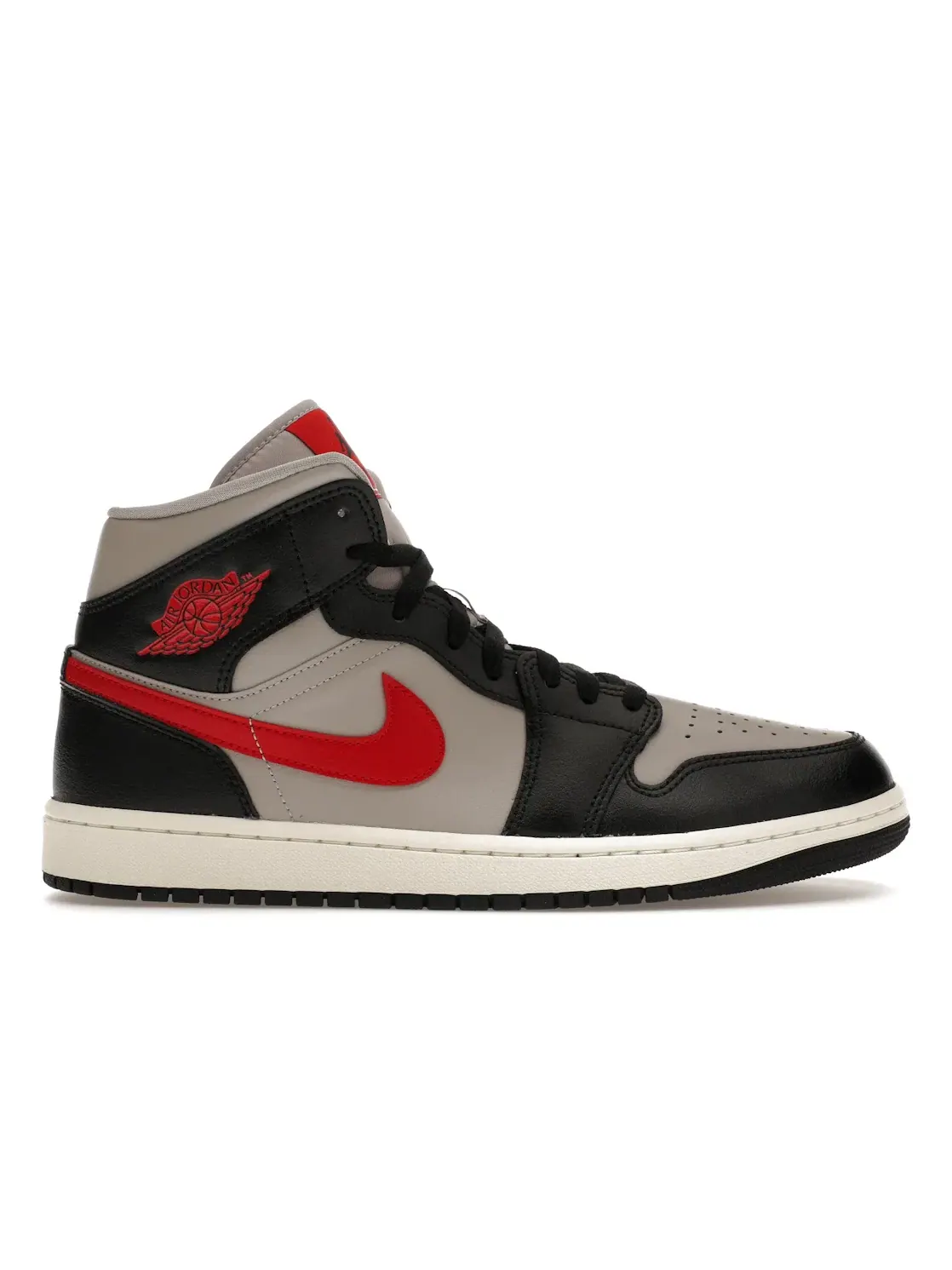 Женские кроссовки с кожаным верхом Jordan 1 Mid — изображение 1 из 4, черный/красный/серый