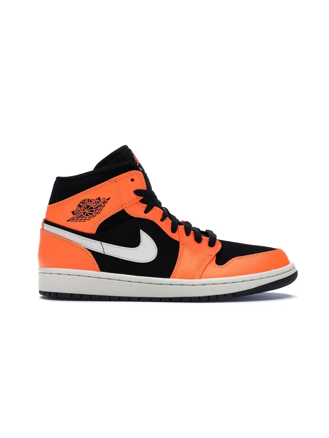 Мужские кроссовки Lifestyle с оранжевыми акцентами Jordan 1 Mid Jordan — изображение 1 из 4, черный/-светлый