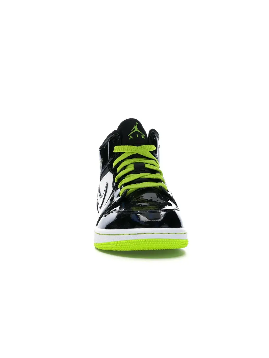 Детские кроссовки с белой кожаной основой Jordan 1 Mid Jordan — изображение 2 из 4, черный/-белый-зеленый