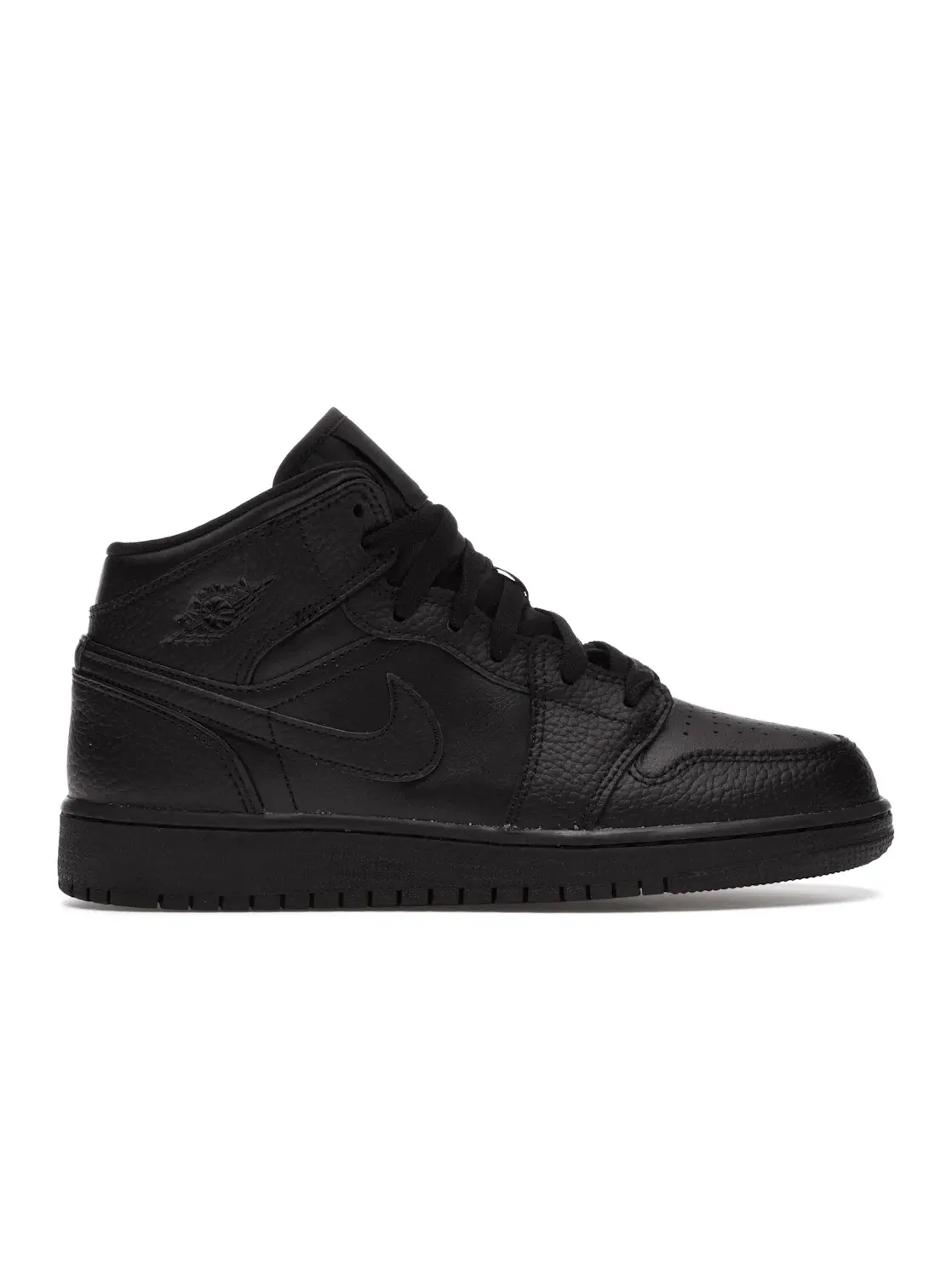 Детские кроссовки Lifestyle с кожаным верхом Jordan 1 Mid — изображение 1 из 4, черный/черный-черный
