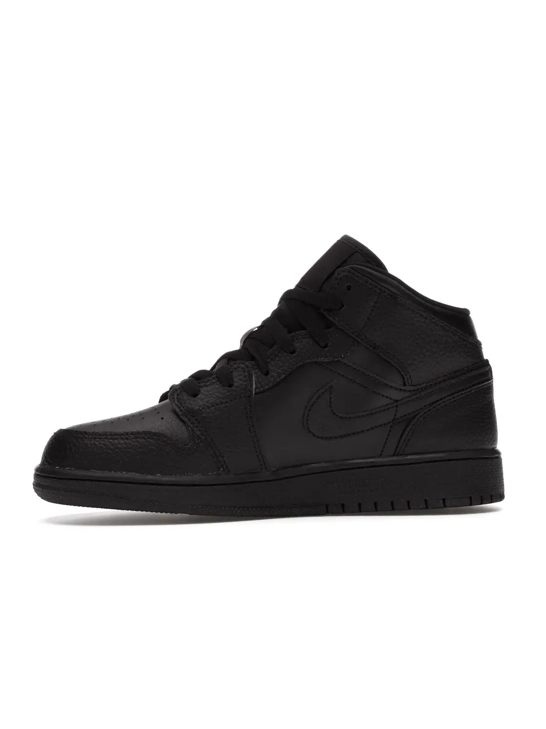 Детские кроссовки Lifestyle с кожаным верхом Jordan 1 Mid — изображение 3 из 4, черный/черный-черный