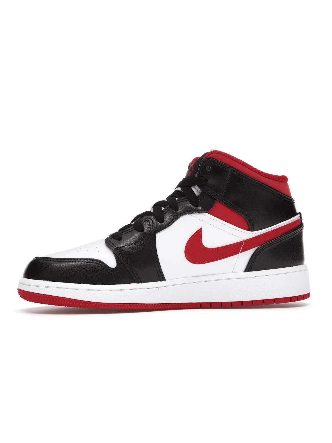 Детские кроссовки Lifestyle с традиционным дизайном Jordan 1 Mid Jordan — изображение 3 из 4, белый красный черный