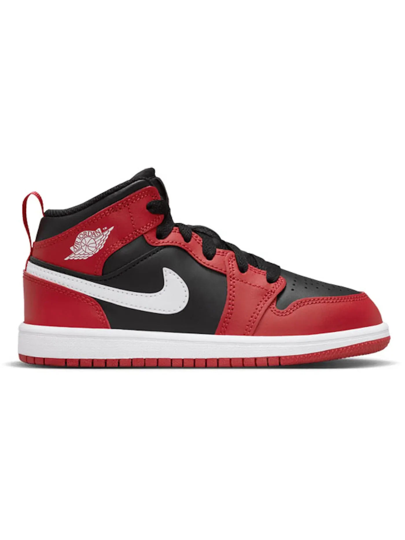Детские кроссовки Lifestyle с высокой посадкой Jordan 1 Mid Jordan — изображение 1 из 1, черный красный белый