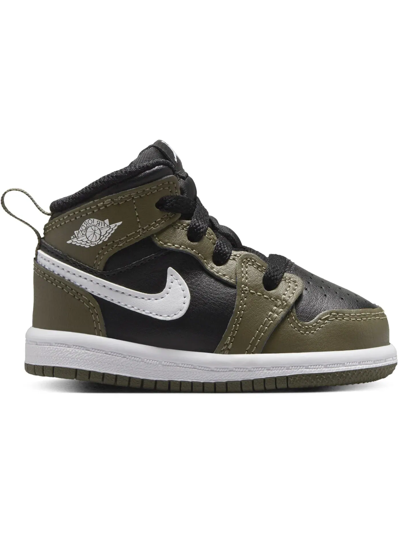 Детские кроссовки с высоким берцем Jordan 1 Mid Jordan — изображение 1 из 1, черный оливковый белый