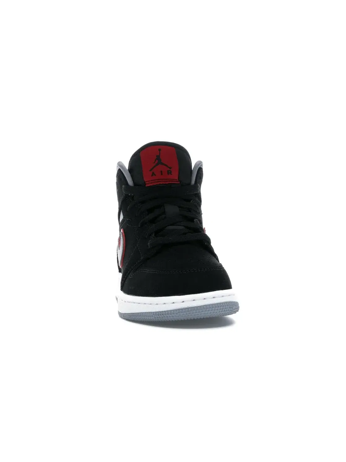 Детские кроссовки lifestyle с принтом Jordan 1 Mid Black Particle Grey Gym Red — изображение 2 из 4