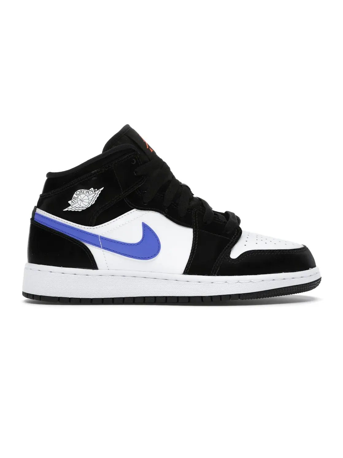 Детские кроссовки для мальчиков с кожаными накладками Jordan 1 Mid Jordan — изображение 1 из 4, черный/синий-белый
