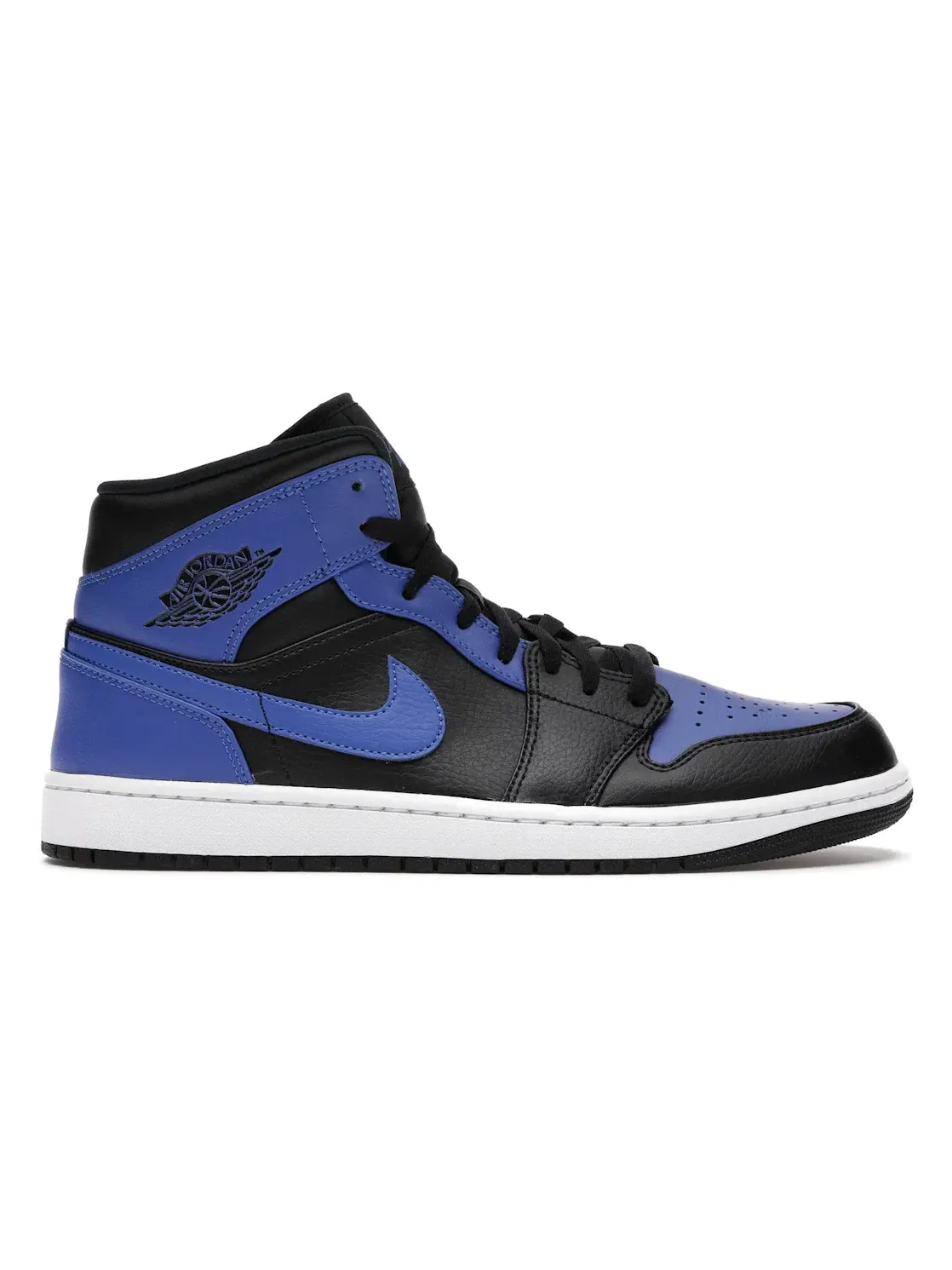 Мужские кроссовки с тисненой кожей Jordan 1 Mid Jordan — изображение 1 из 4, черный/-белый