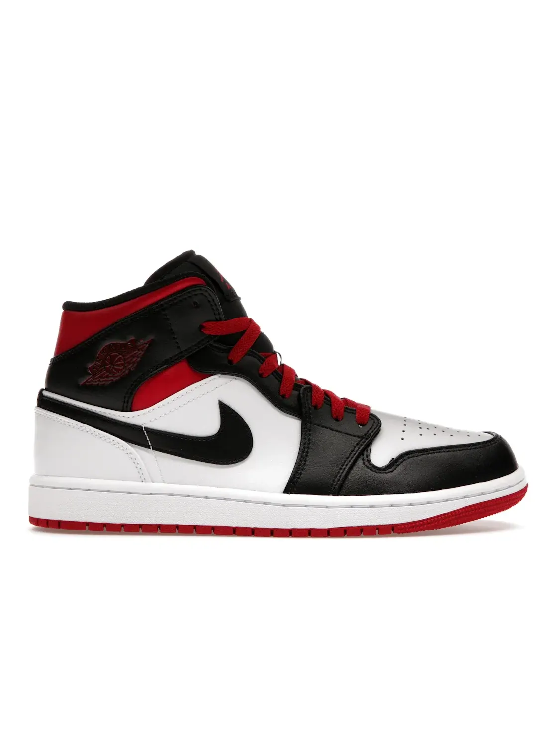 Мужские кроссовки с кожаным верхом Jordan 1 Mid — изображение 1 из 4, белый/черный-красный