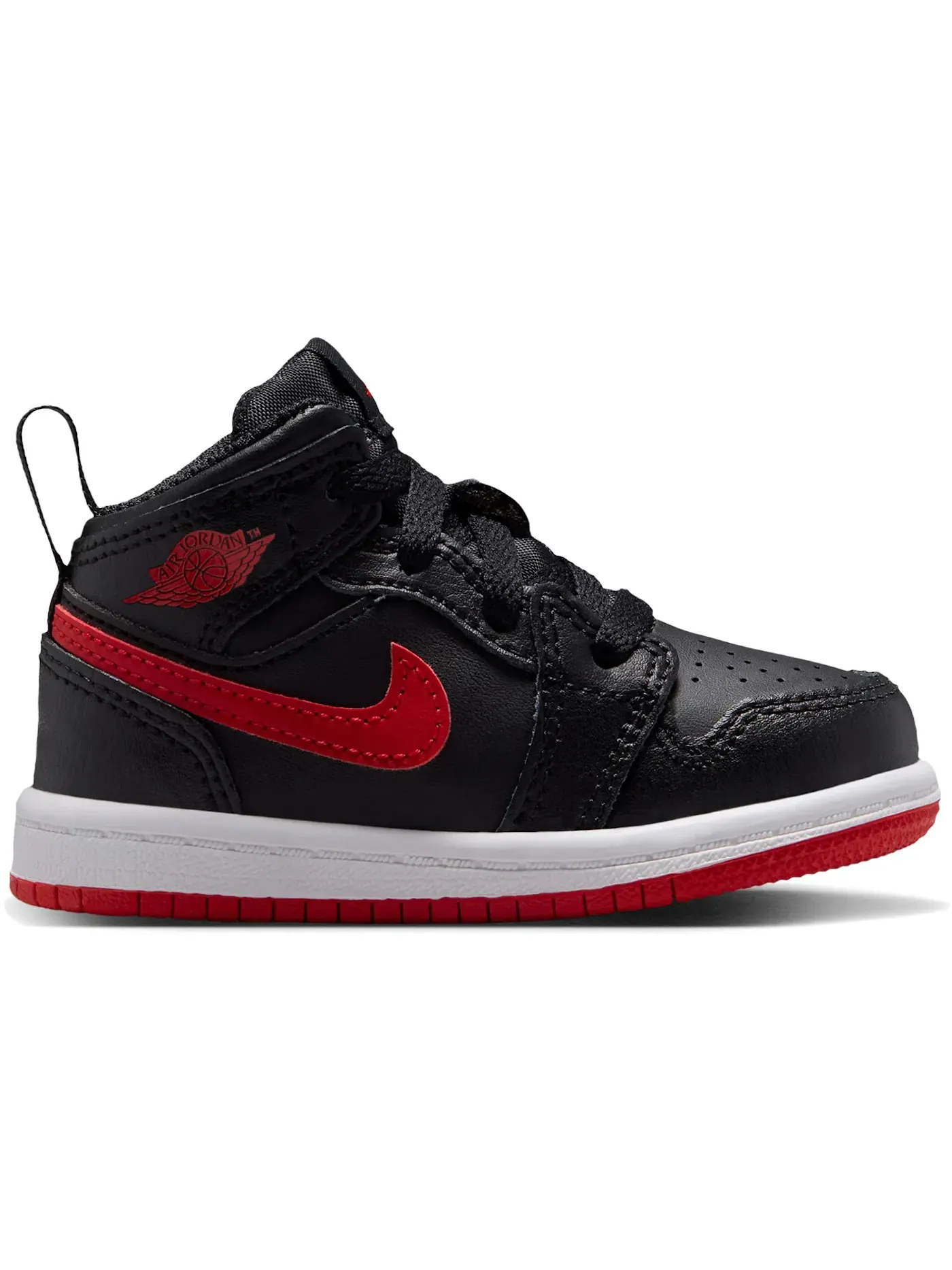 Детские кроссовки с высоким берцем Jordan 1 Mid Jordan — изображение 1 из 1, черный/белый/красный