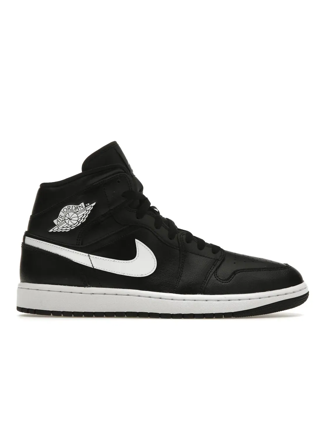 Женские кроссовки кожаные Jordan 1 Mid Jordan — изображение 1 из 4, черный/черный/белый
