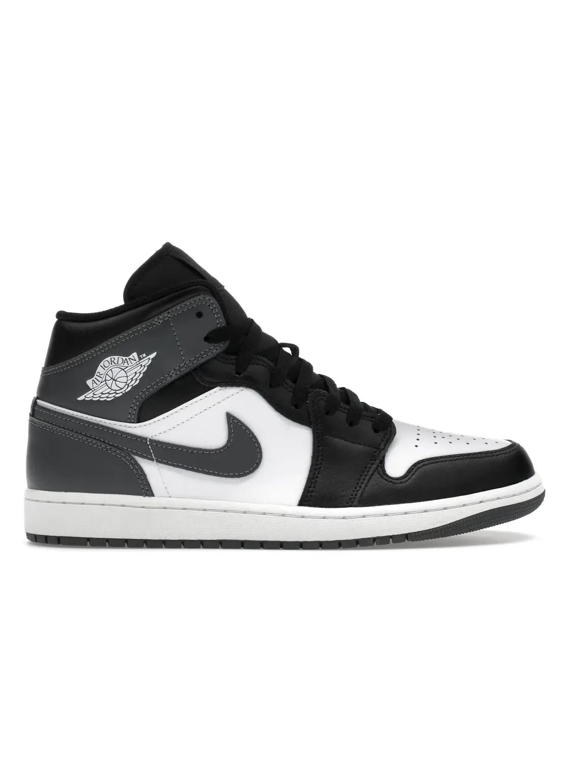 Мужские кроссовки с кожаным верхом Jordan 1 Mid — изображение 1 из 4, черный/белый/серый