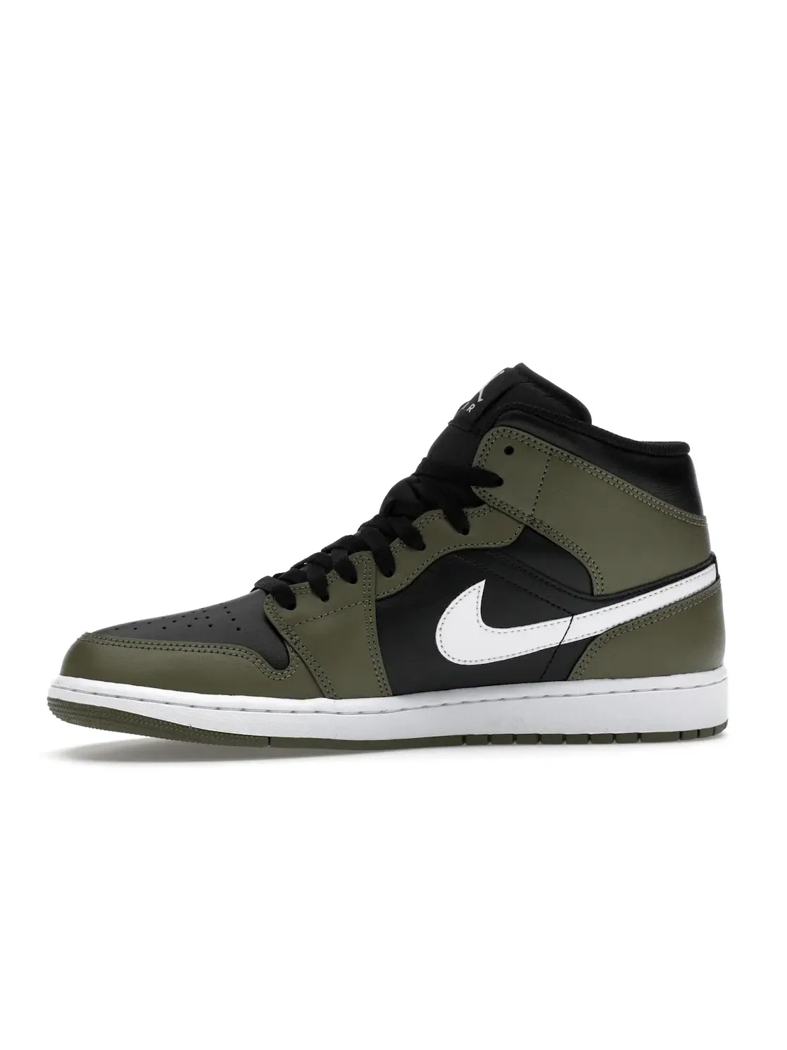 Мужские кроссовки с замшевыми вставками Jordan 1 Mid Jordan — изображение 3 из 4, черный/оливковый//белый