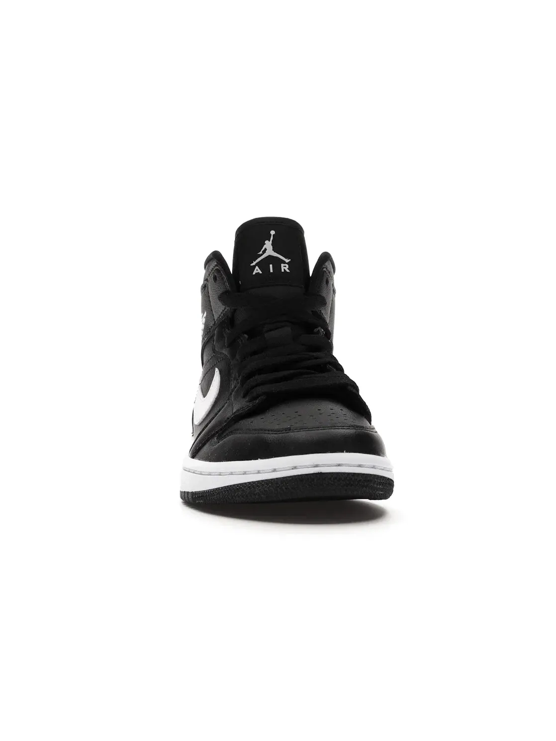 Женские кроссовки с кожаным верхом Air Jordan 1 Mid Black White Jordan — изображение 2 из 4, черный/белый