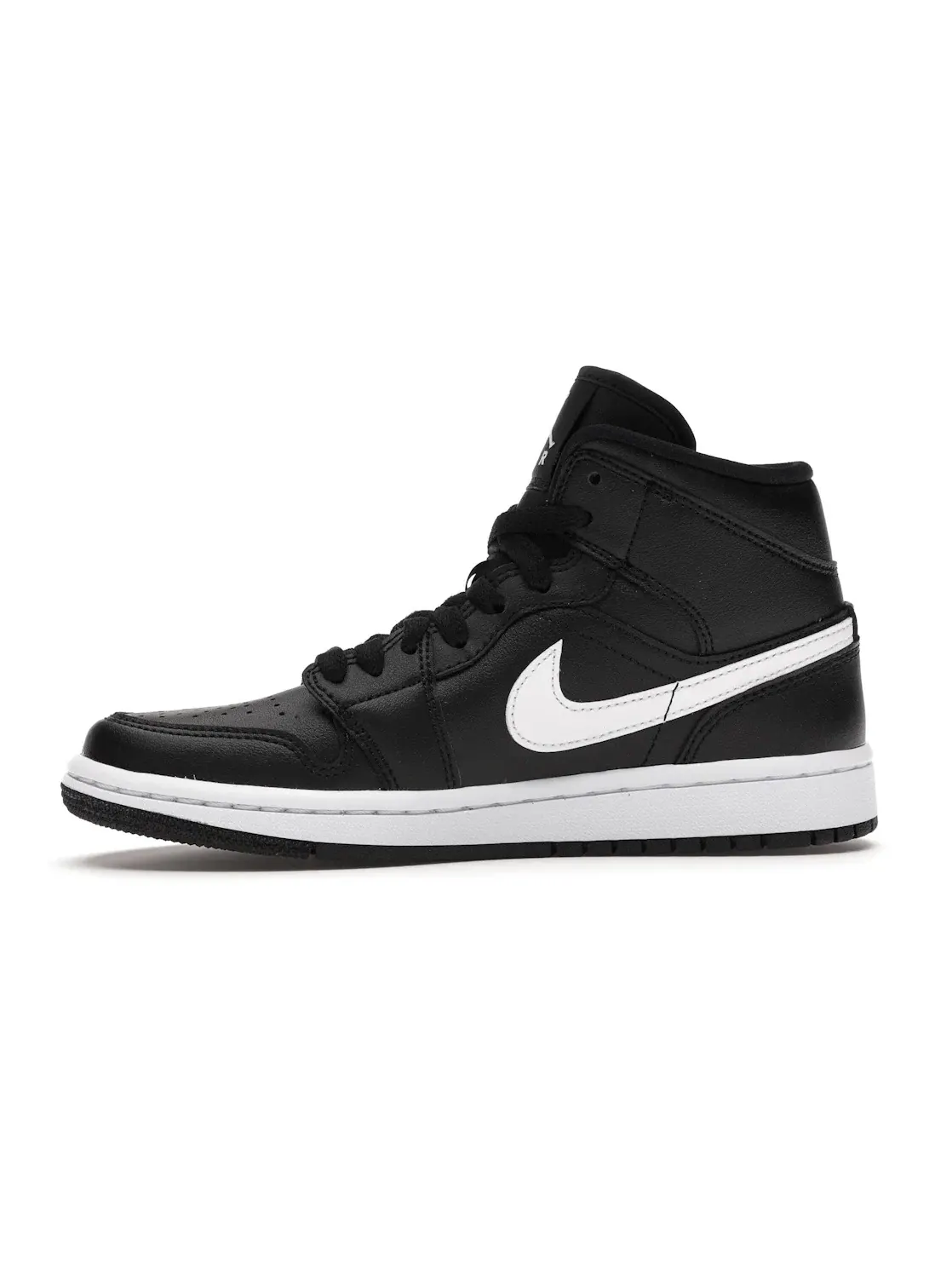 Женские кроссовки с кожаным верхом Air Jordan 1 Mid Black White Jordan — изображение 3 из 4, черный/белый