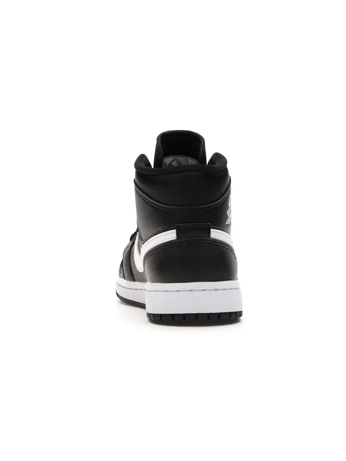 Женские кроссовки с кожаным верхом Air Jordan 1 Mid Black White Jordan — изображение 4 из 4, черный/белый