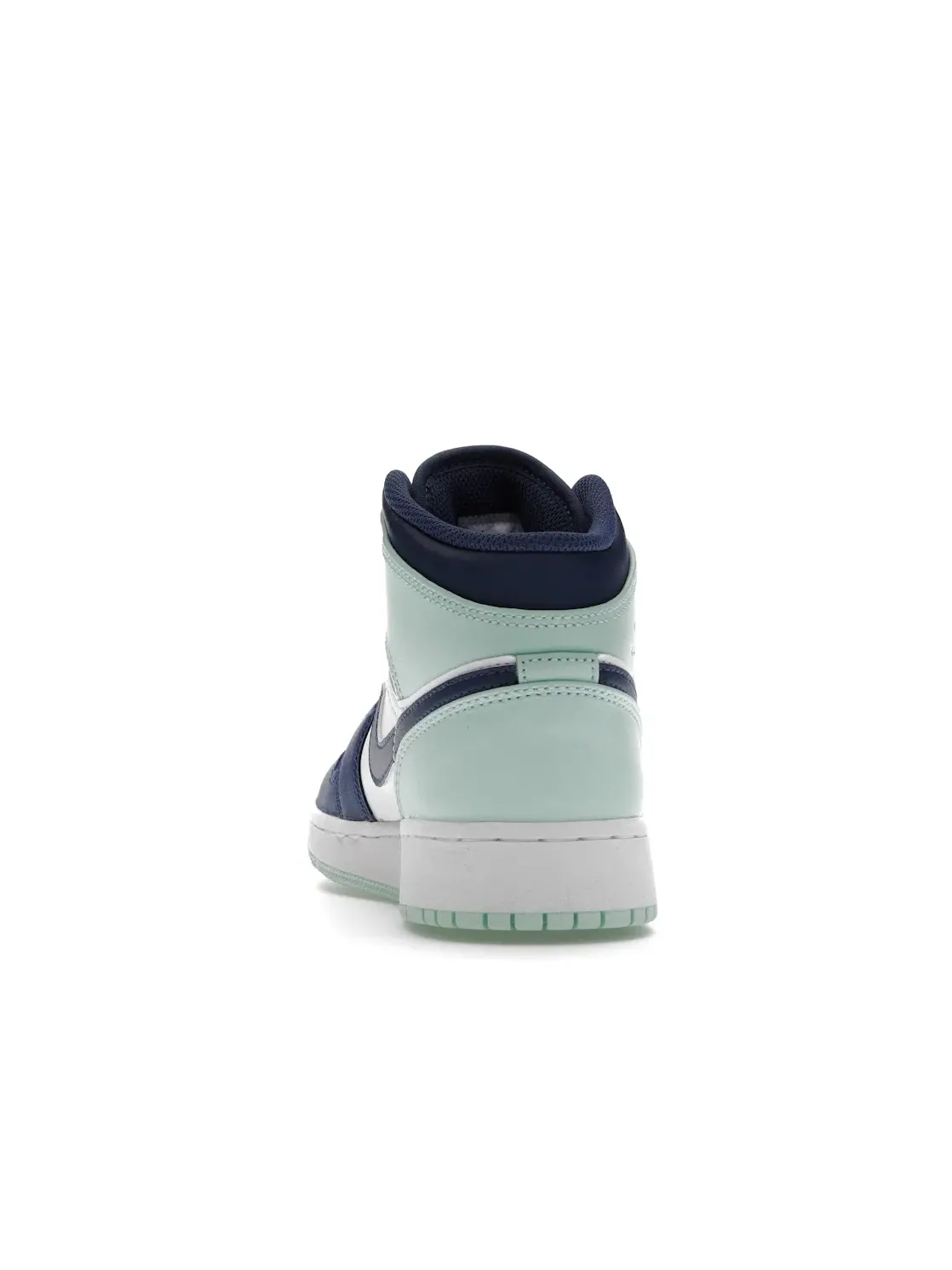 Детские кроссовки с кожаным верхом Jordan 1 Mid Mystic Navy Mint Foam Jordan — изображение 4 из 4, темно-синий/белый