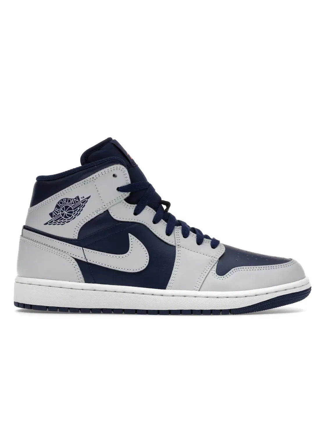 Мужские кроссовки Lifestyle с контрастными акцентами Jordan 1 Mid — изображение 1 из 4, синий/белый//платиновый