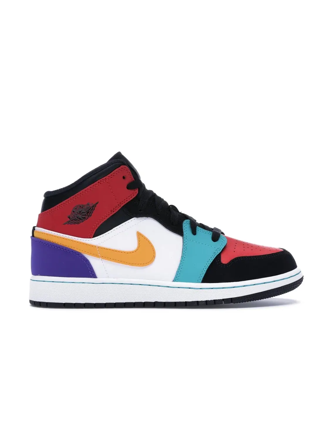 Детские кроссовки с разноцветным дизайном Jordan 1 Mid Jordan — изображение 1 из 4