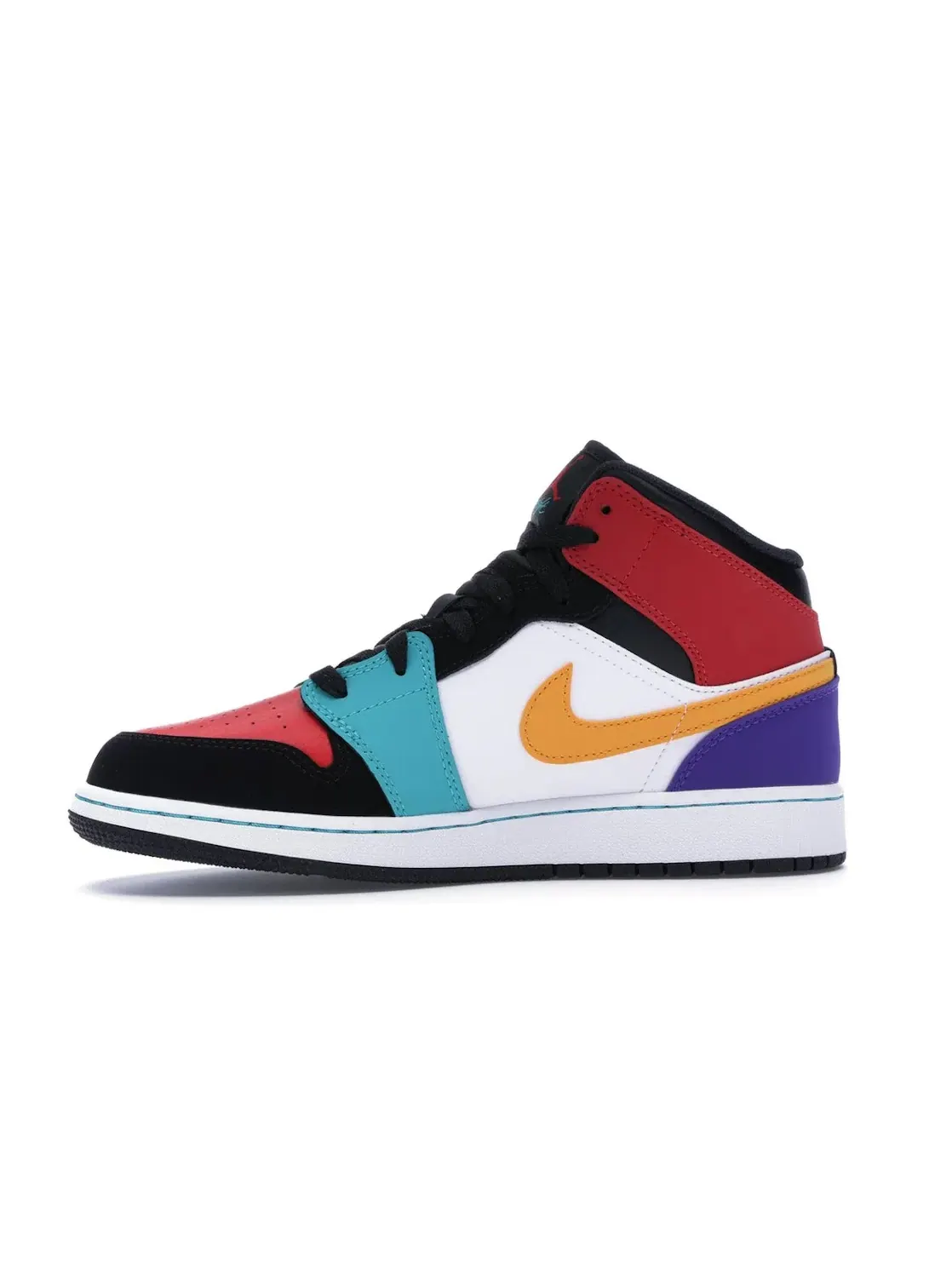 Детские кроссовки с разноцветным дизайном Jordan 1 Mid Jordan — изображение 3 из 4