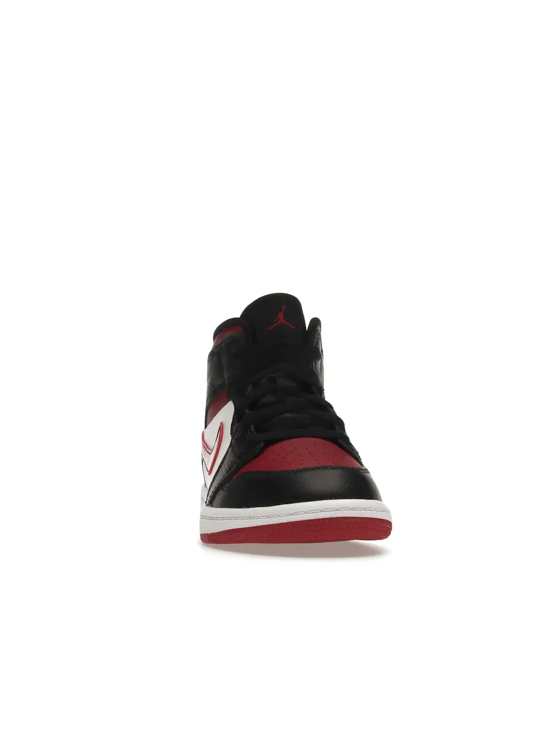 Детские кроссовки с высоким берцем Jordan 1 Mid Bred Toe Jordan — изображение 2 из 4, черный/красный-белый