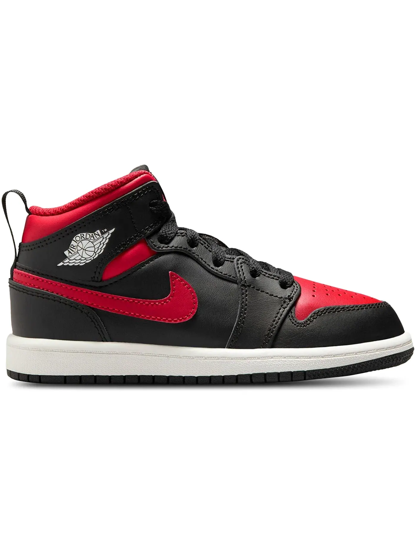 Детские кроссовки с высоким верхом Jordan 1 Mid Jordan — изображение 1 из 1, черный белый красный
